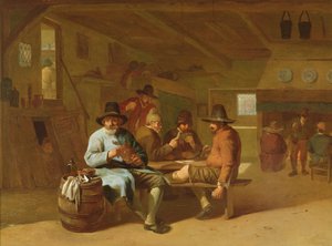 Een taveerne-interieur met kaartspelers, 17e eeuw